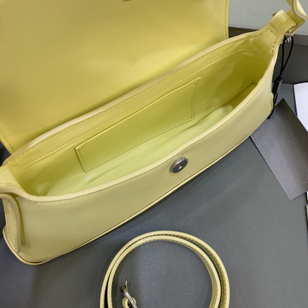 Balenciaga XX Small Calfskin Flap Bag Light Yellow